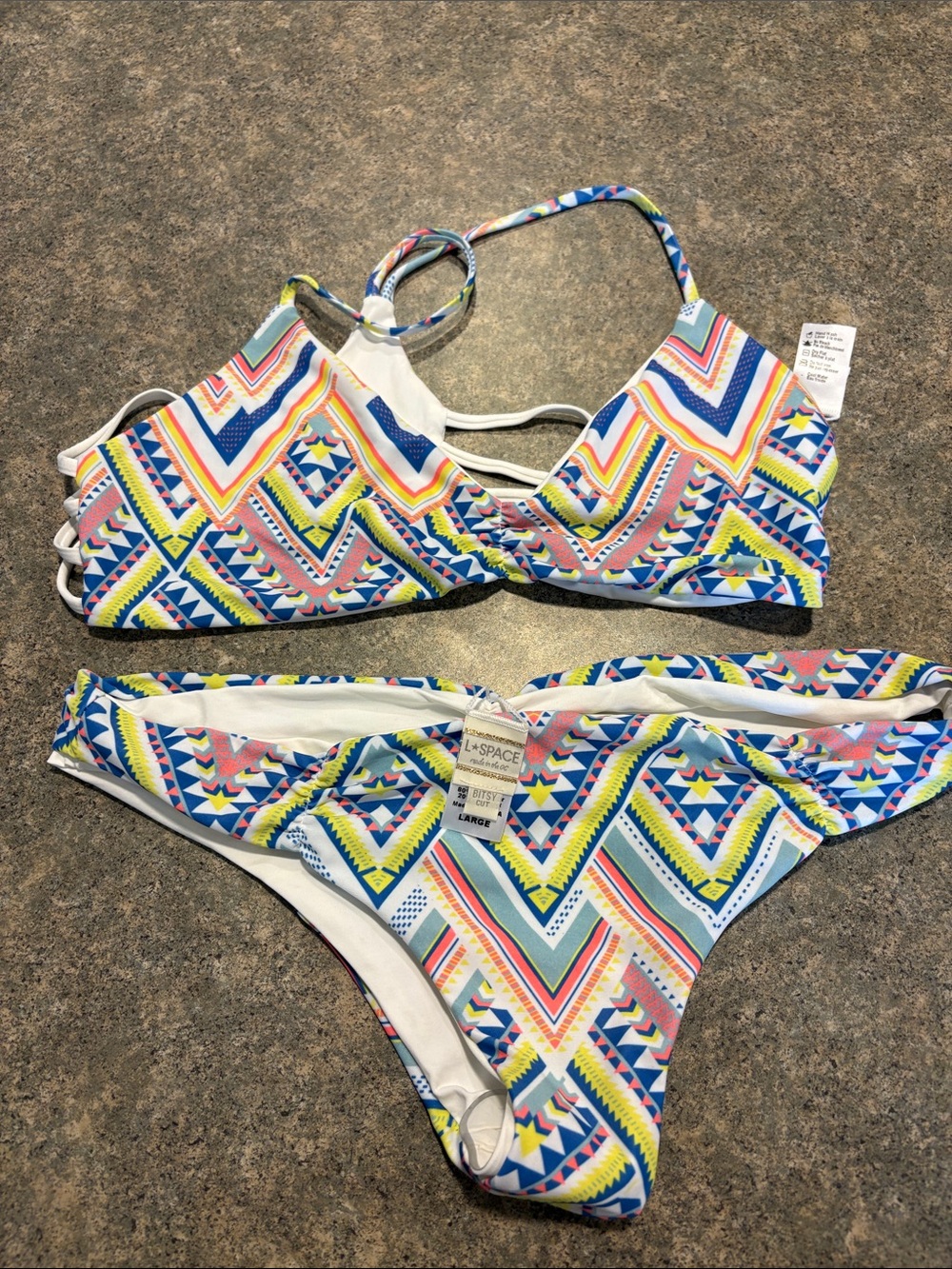 L*Space Multicolor Geometric Bikini Set